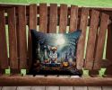 Chihuahua Throw Pillow Machine Washable, Indoor Outdoor Decorative Pillow for Couch, Bed or Patio, 14Hx14W - Spooky Halloween