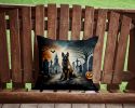 Belgian Malinois Throw Pillow Machine Washable, Indoor Outdoor Decorative Pillow for Couch, Bed or Patio, 14Hx14W - Spooky Halloween