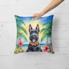 Scottish Terrier Throw Pillow Machine Washable, Indoor Outdoor Decorative Pillow for Couch, Bed or Patio, 18Hx18W - Luau