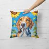 American Foxhound Throw Pillow Machine Washable, Indoor Outdoor Decorative Pillow for Couch, Bed or Patio, 18Hx18W - Sunflowers Throw