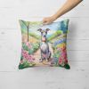 Italian Greyhound Throw Pillow Machine Washable, Indoor Outdoor Decorative Pillow for Couch, Bed or Patio, 18Hx18W - Spring Path