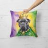 Cane Corso Throw Pillow Machine Washable, Indoor Outdoor Decorative Pillow for Couch, Bed or Patio, 18Hx18W - Mardi Gras