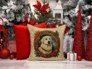 Great Pyrenees Throw Pillow Machine Washable, Indoor Outdoor Decorative Pillow for Couch, Bed or Patio, 18Hx18W - Christmas Flowers