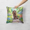 Cocker Spaniel Throw Pillow Machine Washable, Indoor Outdoor Decorative Pillow for Couch, Bed or Patio, 18Hx18W - Spring Path