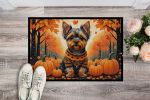 Yorkshire Terrier Doormat 18H X 27W - Fall Front Door Mat Indoor Outdoor Rugs for Entryway, Non Slip Washable