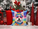 Westie Throw Pillow Machine Washable, Indoor Outdoor Decorative Pillow for Couch, Bed or Patio, 18Hx18W - Hippie Dawg