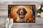 Brittany Spaniel Doormat 18H X 27W - Fall Indoor Outdoor Rugs for Entryway, Non Slip