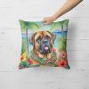 Mastiff Throw Pillow Machine Washable, Indoor Outdoor Decorative Pillow for Couch, Bed or Patio, 18Hx18W - Luau
