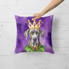 Great Dane Throw Pillow Machine Washable, Indoor Outdoor Decorative Pillow for Couch, Bed or Patio, 18Hx18W - Mardi Gras