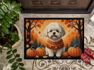Bichon Frise Doormat 18H X 27W - Fall Front Door Mat Indoor Outdoor Rugs for Entryway, Non Slip Washable