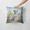 Dalmatian Throw Pillow Machine Washable, Indoor Outdoor Decorative Pillow for Couch, Bed or Patio, 18Hx18W - Spring Path