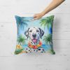 Dalmatian Throw Pillow Machine Washable, Indoor Outdoor Decorative Pillow for Couch, Bed or Patio, 18Hx18W - Luau