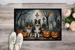 Sheltie Doormat 24H X 36W - Spooky Halloween Doormat Indoor Outdoor Rugs for Entryway, Non Slip