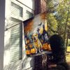 Yellow Labrador Retriever Spooky Halloween House Flag Large Porch Sleeve Pole Decorative Outside Yard Banner Artwork Wall Hanging, Polyester