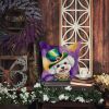Bichon Frise Throw Pillow Machine Washable, Indoor Outdoor Decorative Pillow for Couch, Bed or Patio, 18Hx18W - Mardi Gras