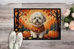 Bichon Frise Doormat 18H X 27W - Fall Front Door Mat Indoor Outdoor Rugs for Entryway, Non Slip Washable