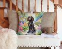 American Water Spaniel Throw Pillow Machine Washable, Indoor Outdoor Decorative Pillow for Couch, Bed or Patio, 14Hx14W - Spring Garden