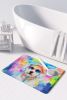 Bichon Frise Hippie Dawg Memory Foam Kitchen Mat Machine Washable Anti-Fatigue Mat Cushion Comfort Bath Mat or Kitchen Rug