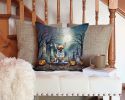 Chihuahua Throw Pillow Machine Washable, Indoor Outdoor Decorative Pillow for Couch, Bed or Patio, 14Hx14W - Spooky Halloween