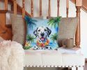 Dalmatian Throw Pillow Machine Washable, Indoor Outdoor Decorative Pillow for Couch, Bed or Patio, 14Hx14W - Luau