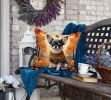 Tricolor Chihuahua Throw Pillow Machine Washable, Indoor Outdoor Decorative Pillow for Couch, Bed or Patio, 18Hx18W - Fall