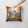 Yellow Labrador Retriever Throw Pillow Machine Washable, Indoor Outdoor Decorative Pillow for Couch, Bed or Patio, 18Hx18W - Spooky Halloween