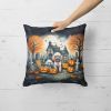 Poodle Throw Pillow Machine Washable, Indoor Outdoor Decorative Pillow for Couch, Bed or Patio, 18Hx18W - Spooky Halloween