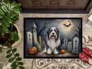 Bearded Collie Doormat 24H X 36W - Spooky Halloween Indoor Outdoor Rugs for Entryway, Non Slip