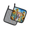 NEW Pit Bull Terrier in Sunflowers Pair of Pot Holders Kitchen Heat Resistant Pot Holders Sets Oven Hot Pads for Cooking Baking BBQ, 7 1/2 x 7 1/2