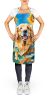Golden Retriever Apron Cooking Kitchen Server Baking Crafts Gardening for Adult Women Men, Unisex, Large, Multicolor - Sunflowers
