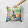 Weimaraner Throw Pillow Machine Washable, Indoor Outdoor Decorative Pillow for Couch, Bed or Patio, 18Hx18W - Spring Path