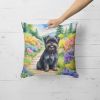 Affenpinscher Throw Pillow Machine Washable, Indoor Outdoor Decorative Pillow for Couch, Bed or Patio, 18Hx18W - Spring Garden
