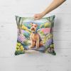 Lakeland Terrier Throw Pillow Machine Washable, Indoor Outdoor Decorative Pillow for Couch, Bed or Patio, 18Hx18W - Spring Path