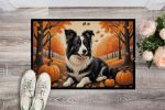 Border Collie Doormat 18H X 27W - Fall Front Door Mat Indoor Outdoor Rugs for Entryway, Non Slip Washable