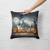 Saint Bernard Throw Pillow Machine Washable, Indoor Outdoor Decorative Pillow for Couch, Bed or Patio, 18Hx18W - Spooky Halloween