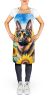 German Shepherd Apron Cooking Kitchen Server Baking Crafts Gardening for Adult Women Men, Unisex, Large, Multicolor - Sunflowers