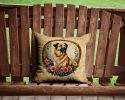Anatolian Shepherd Dog Throw Pillow Machine Washable, Indoor Outdoor Decorative Pillow for Couch, Bed or Patio, 14Hx14W - Flowers