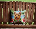 Australian Terrier Throw Pillow Machine Washable, Indoor Outdoor Decorative Pillow for Couch, Bed or Patio, 14Hx14W - Luau