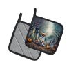 Chihuahua Spooky Halloween Pair of Pot Holders Kitchen Heat Resistant Pot Holders Sets Oven Hot Pads for Cooking Baking BBQ, 7 1/2 x 7 1/2