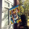 French Bulldog in Sunflowers House Flag Large Porch Sleeve Pole Decorative Outside Yard Banner Artwork Wall Hanging, Polyester, House Size, Multicolor