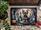 Yorkshire Terrier Doormat 24H X 36W - Spooky Halloween Indoor Outdoor Rugs for Entryway, Non Slip