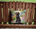 American Water Spaniel Throw Pillow Machine Washable, Indoor Outdoor Decorative Pillow for Couch, Bed or Patio, 14Hx14W - Spring Garden
