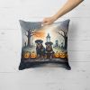 Rottweiler Throw Pillow Machine Washable, Indoor Outdoor Decorative Pillow for Couch, Bed or Patio, 18Hx18W - Spooky Halloween