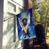Black Labrador Retriever My Angel House Flag Large Porch Sleeve Pole Decorative Outside Yard Banner Artwork Wall Hanging, Polyester, House Size