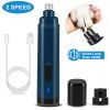 Pet Nail Grinder 2 Speeds Quiet USB Rechargeable Professional Pet Nail Trimmer Cordless Paws Grooming & Smoothing Claw Care