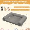 Egg-Foam Dog Crate Bed with 3-Side Bolster and Removable Washable Bed Cover Small to Medium Dogs