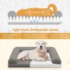 Egg-Foam Dog Crate Bed with 3-Side Bolster and Removable Washable Bed Cover Small to Medium Dogs