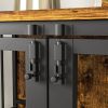 Modern Dog Kennel 80 LB, Dog Crate Furniture Removable Tray, Double-Door Dog House
