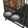 Modern Dog Kennel 80 LB, Dog Crate Furniture Removable Tray, Double-Door Dog House