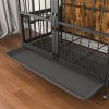 Modern Dog Kennel 80 LB, Dog Crate Furniture Removable Tray, Double-Door Dog House